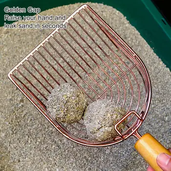 funkcionális korróziógátló csúszásmentes üreges fém macska alom kanál kisállat kellékek fém alom gombóc macska alom szitáló